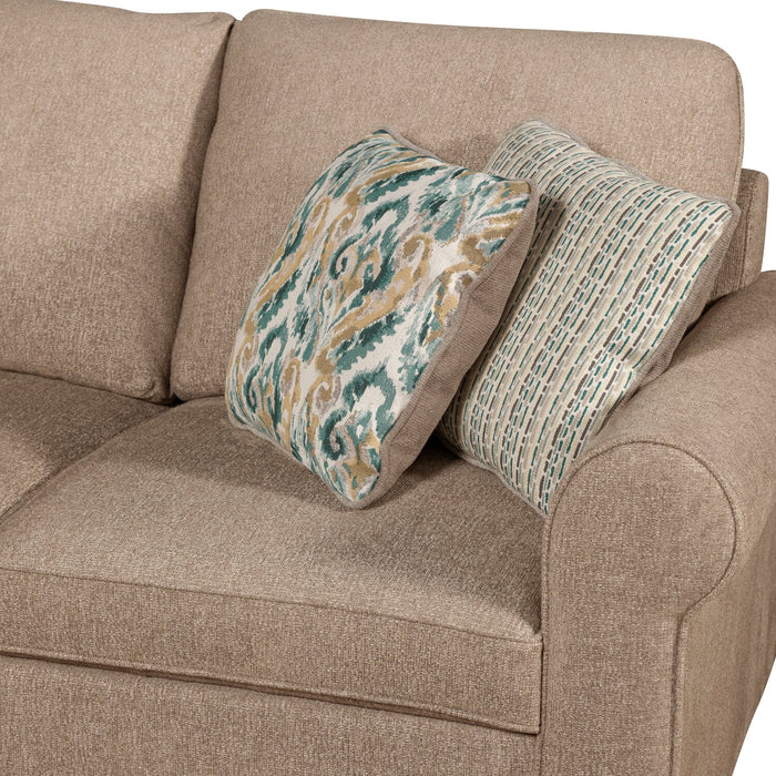 Haven 3-Piece Chenille Left-Facing Sleeper Sectional - Taupe