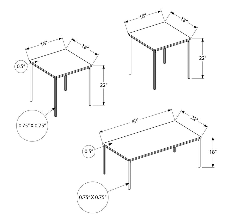 Easton 3-Piece Coffee and End Tables Package - Grey