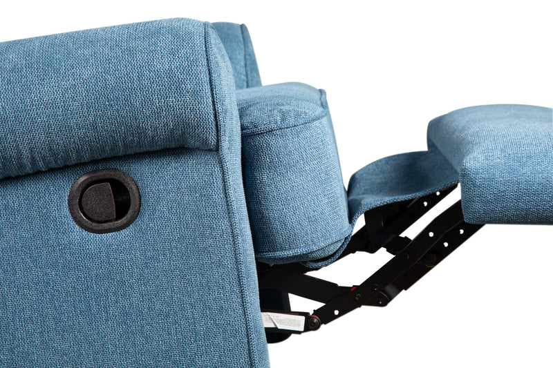 Bevin Chenille Swivel Glider Recliner - Blue
