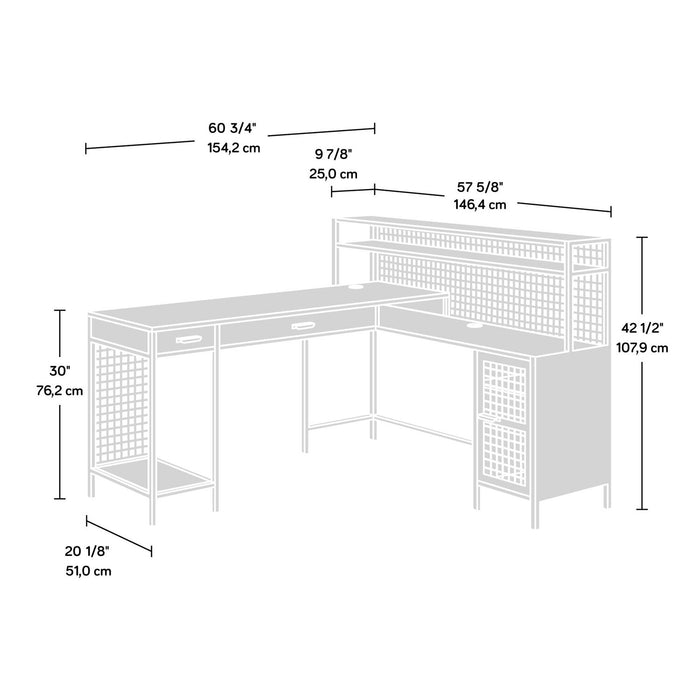 Tayla L-Shaped Desk - Vintage Oak