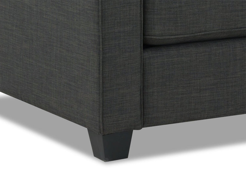 Sawyer Linen-Look Fabric Loveseat - Charcoal Grey