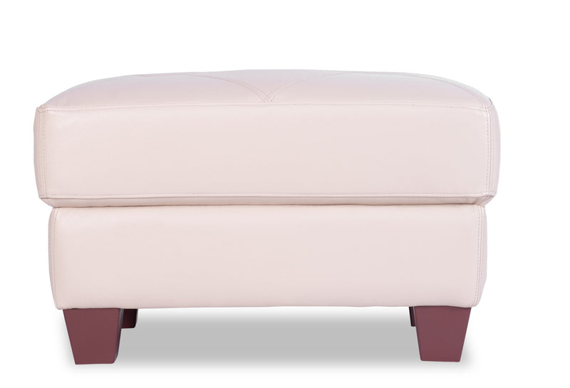 Vita 100% Genuine Leather Ottoman - Smoke