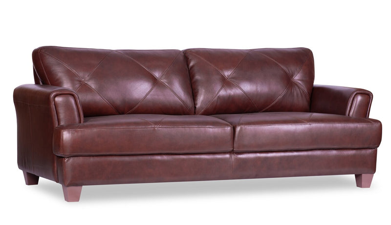 Vita 100% Genuine Leather Sofa - Brown
