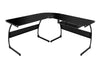 Cairo L-Shape Glass Desk - Black 