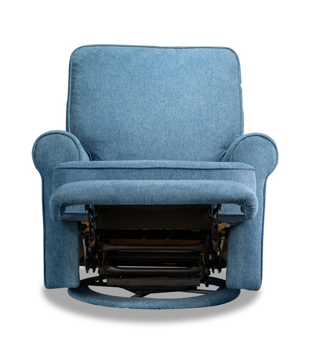 Bevin Chenille Swivel Glider Recliner - Blue