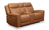 Prescott Genuine Leather Power Reclining Loveseat - Butternut