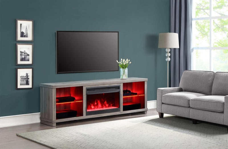 Aurora 72\" TV Stand with Crystal Ember Firebox