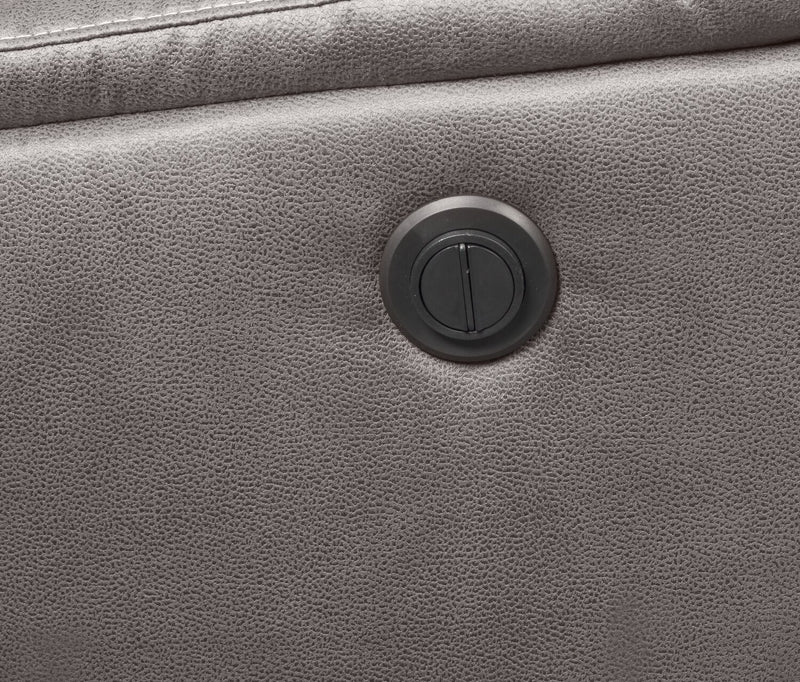 Eva Faux Suede Power Recliner - Dark Grey