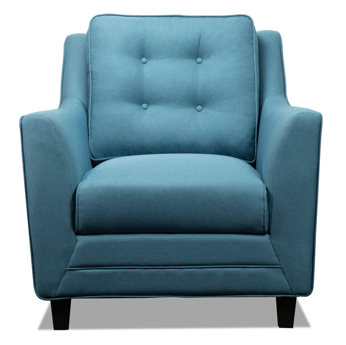 Novalee Linen-Look Fabric Chair - Blue