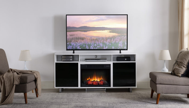 Ignatius 64'' TV Stand with Log Firebox