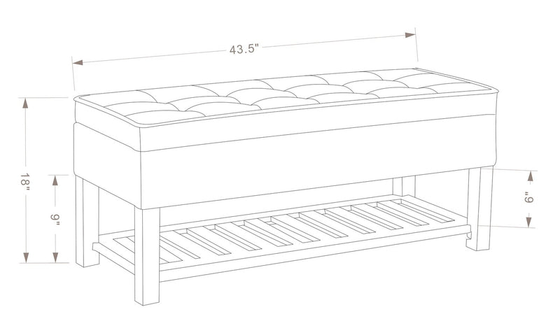 Ryan Storage Bench - Dark Grey