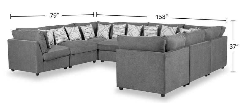 Evolve 8-Piece Sectional - Charcoal