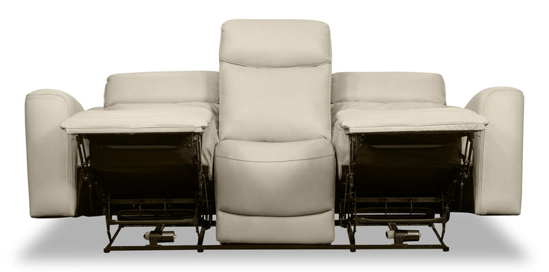 Prescott Genuine Leather Power Reclining Sofa – Platinum