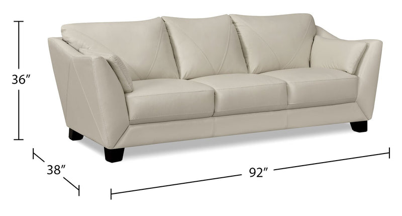 Lusso Genuine Leather Sofa – Smoke