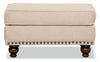 Wynn Chenille Ottoman - Linen