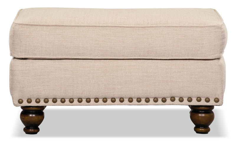 Wynn Chenille Ottoman - Linen