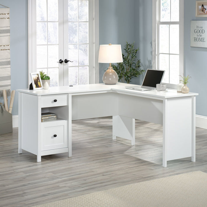 Cayla L-Shaped Desk - Soft White 