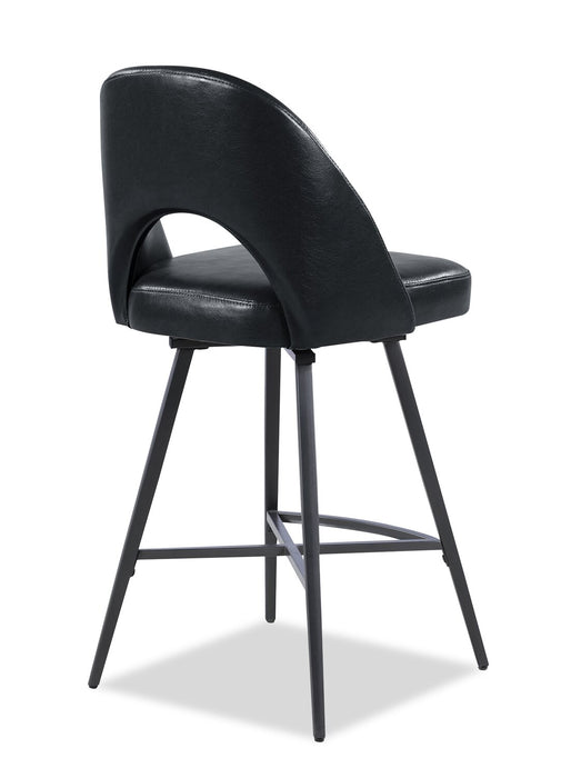 Elijah Swivel Counter-Height Stool - Black