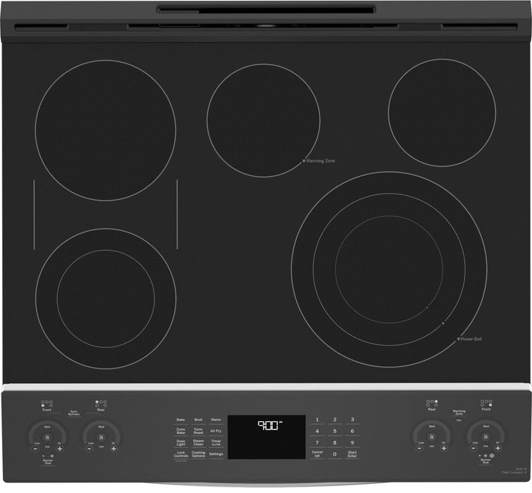 GE Profile 5.3 Cu. Ft. Smart Electric Range with No Preheat Air Fry - PSS93YPFS