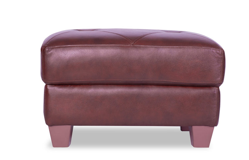 Vita 100% Genuine Leather Ottoman - Brown