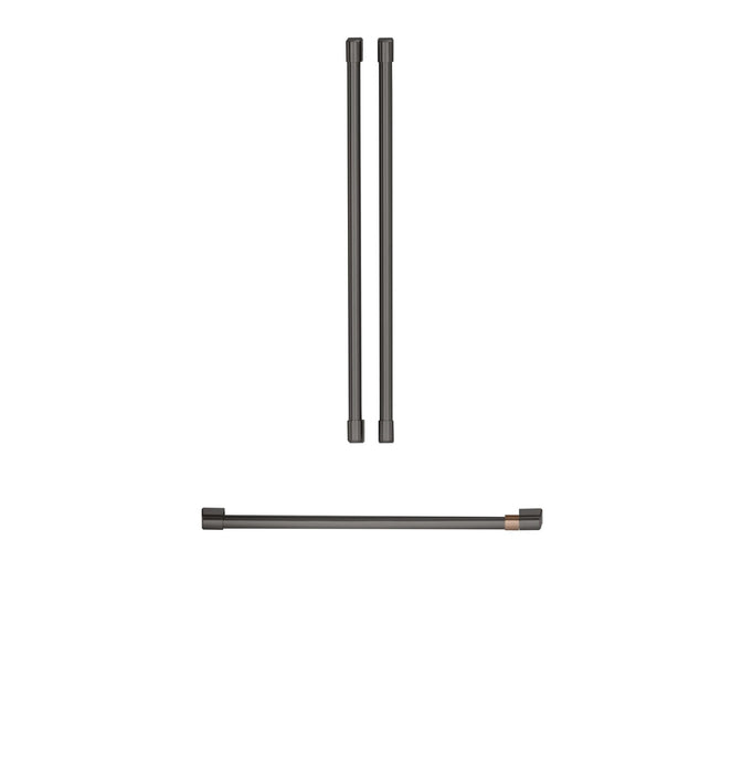 Cafe 3-Piece Handle Kit for French-Door Refrigerator in Brushed Black - CXMB3H3PNBT