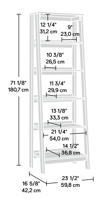 Kyree Ladder Style Bookcase - Vintage Oak 