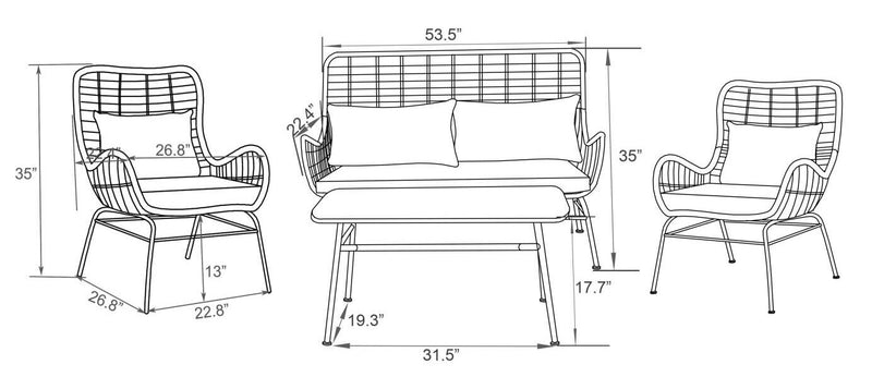 Maki 4-Piece Patio Conversation Set