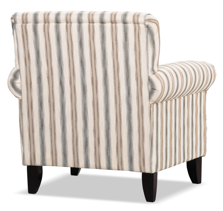 Wynn Linen-Look Fabric Accent Chair - Stripe
