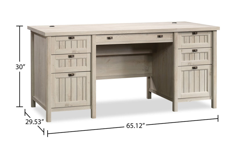 Costa Executive Desk - Chalked Chestnut