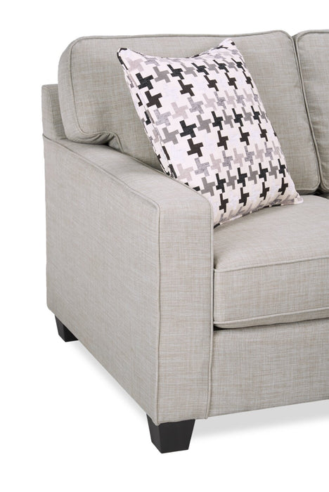 Sawyer 2-Piece Linen-Look Fabric Sectional - Light Grey