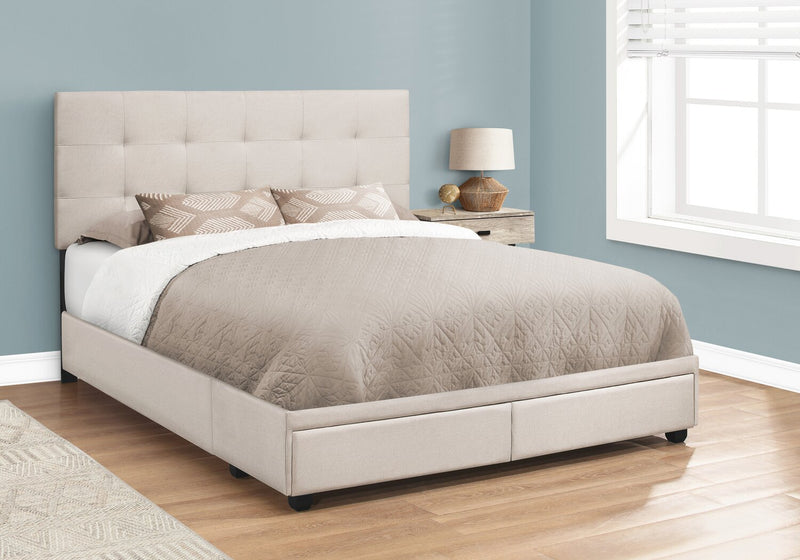 Minka Queen Storage Bed - Beige