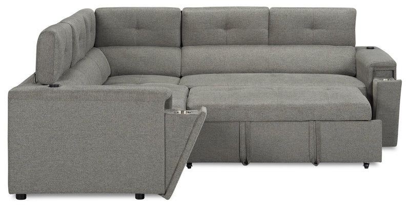 Savvy 2-Piece Right-Facing Linen-Look Sleeper Sectional