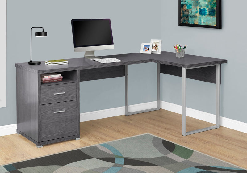 Pollie Reversible L-Shaped Desk - Grey 