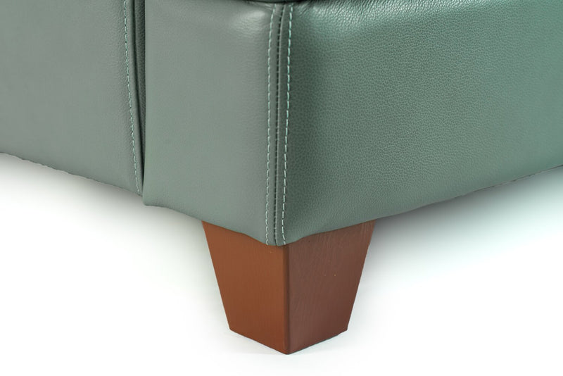 Vita 100% Genuine Leather Loveseat - Seafoam