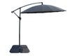 Shanghai Patio Umbrella with 4-Piece Base - Charcoal