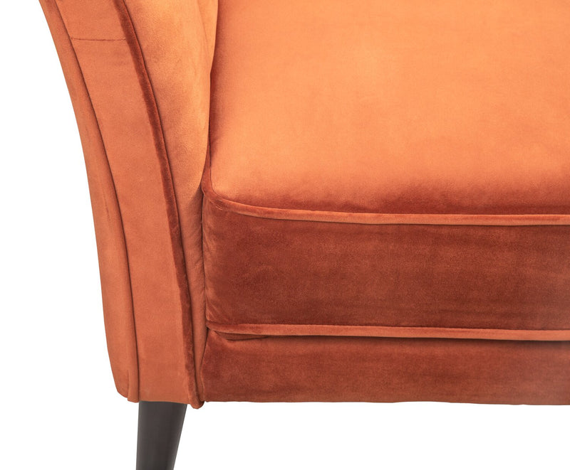 Brinley Velvet Accent Chair - Orange