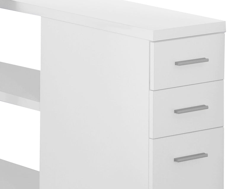 Milo L-Shaped Adjustable Desk - White
