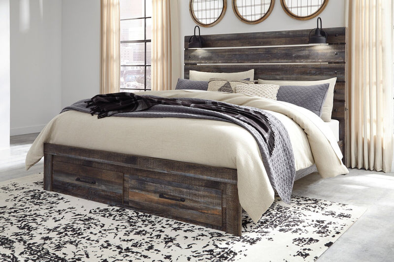 Abby King Storage Bed - Brown