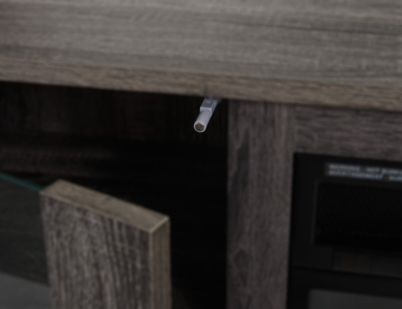 Antoni 62” TV Stand with Crystal Ember Firebox - Grey