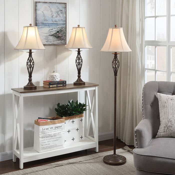 Fiona 3-Piece Floor and Two Table Lamps Set