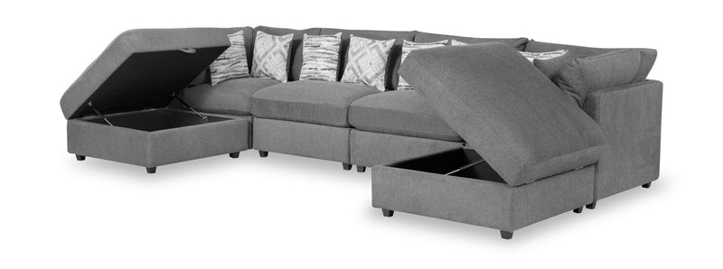 Evolve 6-Piece Sectional - Charcoal