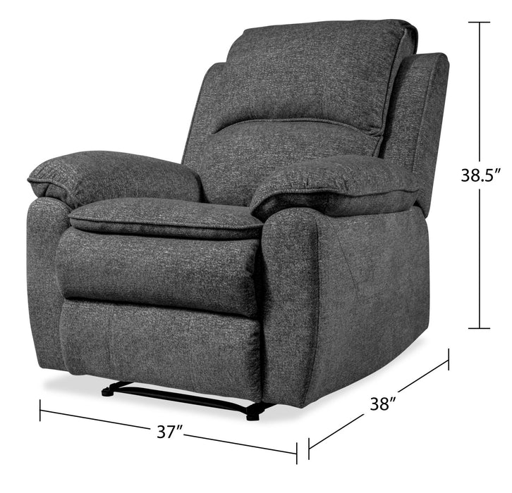 Chandler Chenille Recliner - Grey
