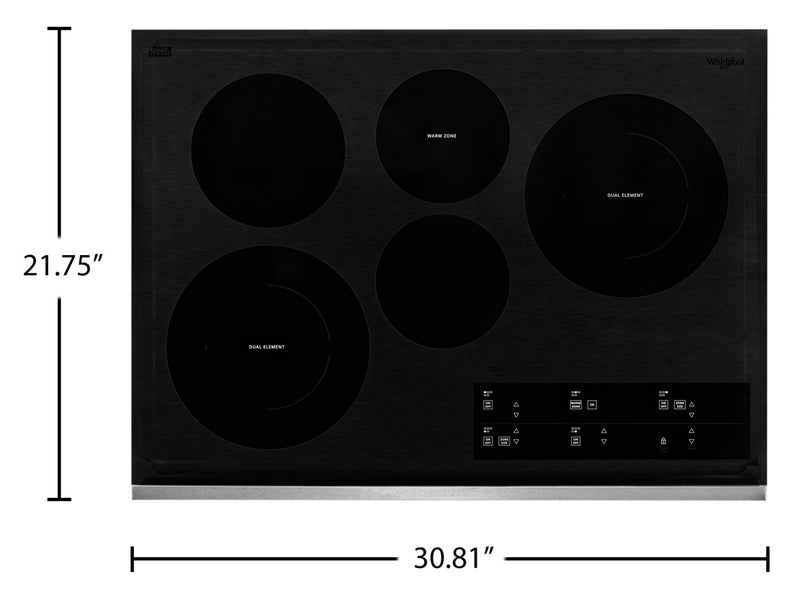Whirlpool 30\" Electric Ceramic Glass Cooktop - WCE97US0KS