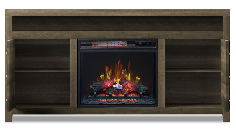 Haven 64\" TV Stand with Log Firebox