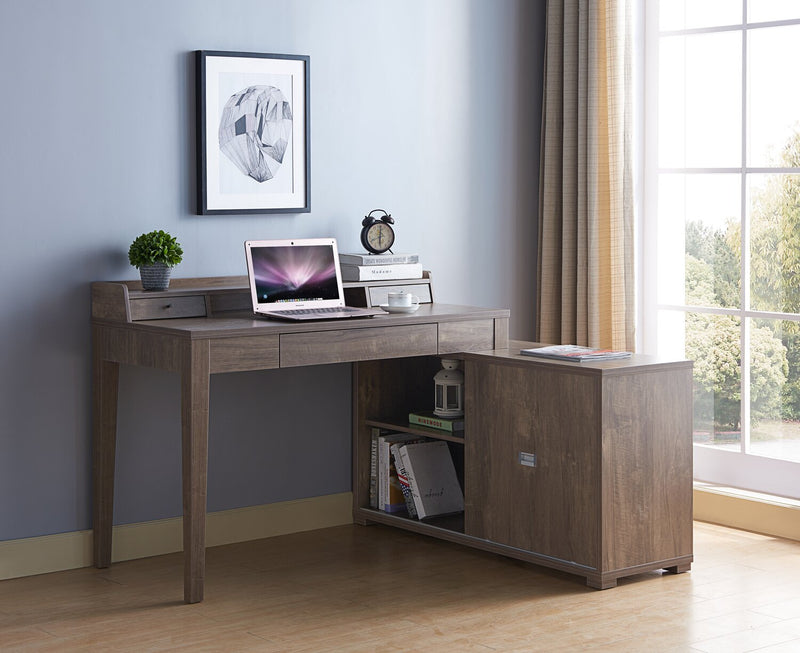 Jude Reversible Desk with Hutch – Hazelnut
