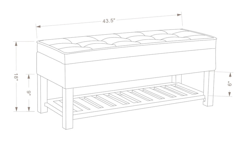 Ryan Storage Bench - Navy
