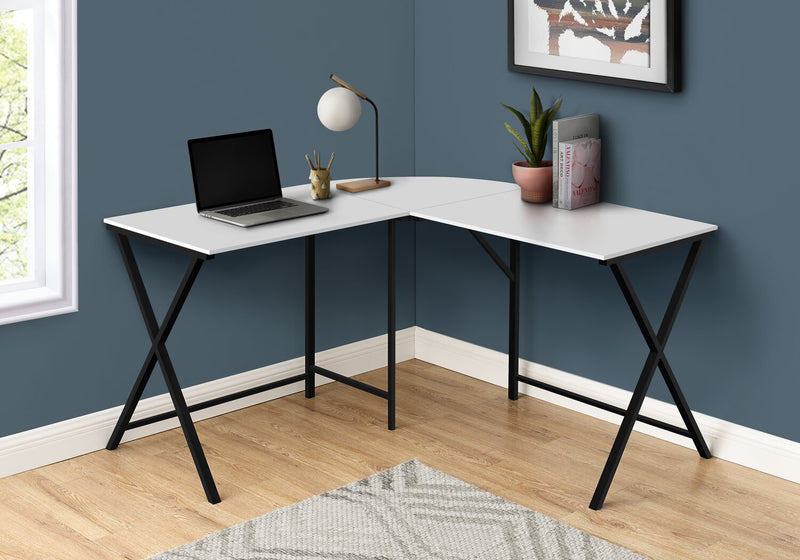 Lidia L-Shaped Corner Desk - White 