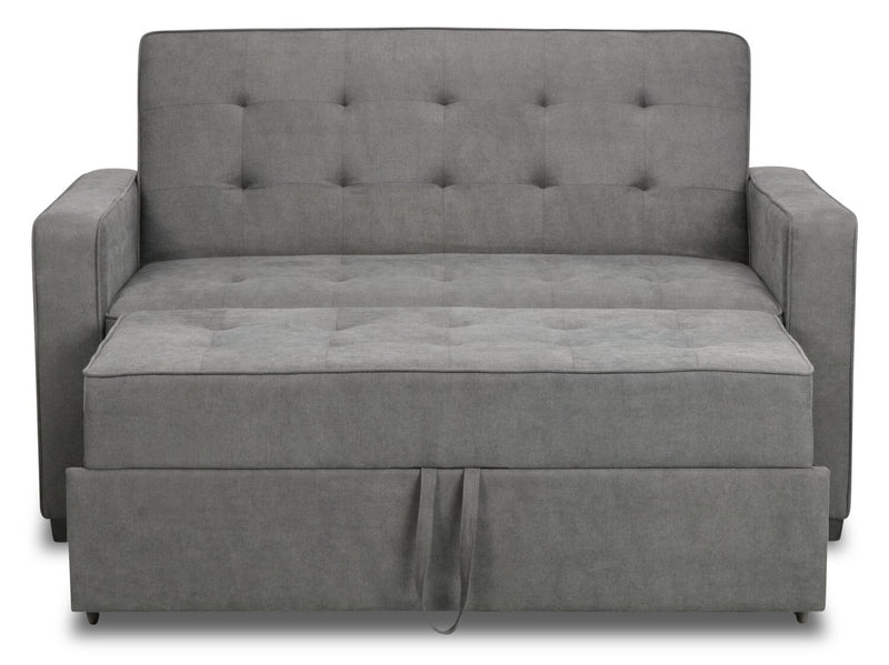 Corey Velvet Futon - Grey