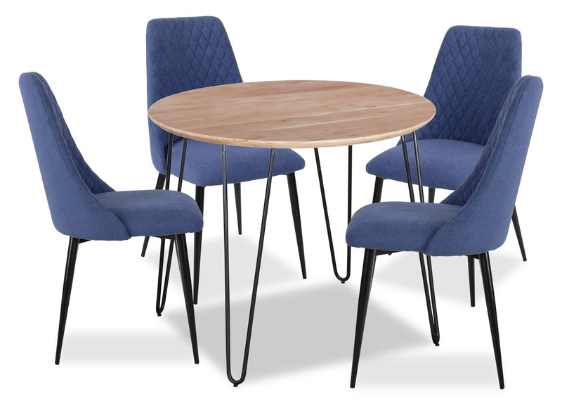 Miya 5-Piece Round Dining Package - Navy