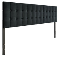 Ellis Upholstered Headboard in Charcoal Fabric, Button Tufted - King Size 